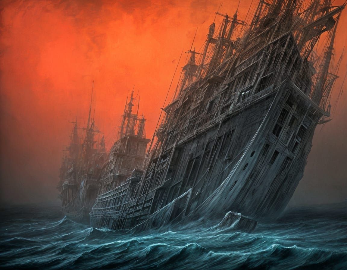 Surreal Ghost Ships in the Night