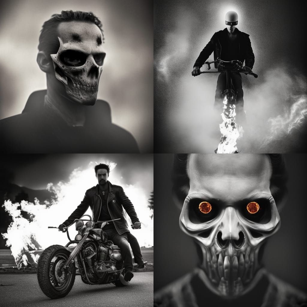 Ghost Rider Portrait in Fiery Detail