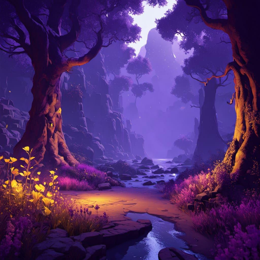 Dark Fantasy Landscape of Twilight Abyss