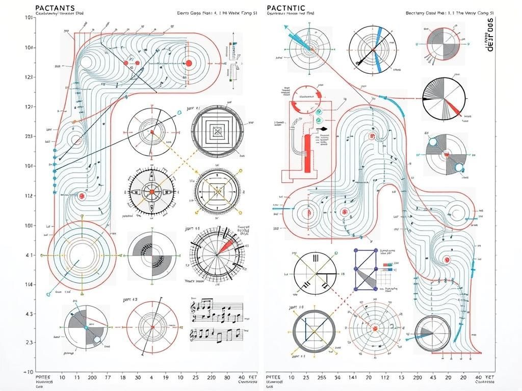 Abstract Sheet Music: Graphic Score in Vibrant Style