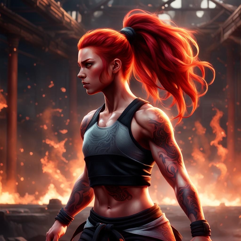 RPG Character Rynn in Training: Hyper-Realistic Digital Art