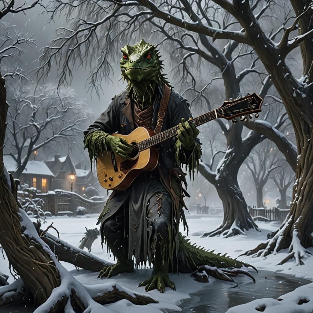 Zombie Lizard Guitar Hero in Blizzard