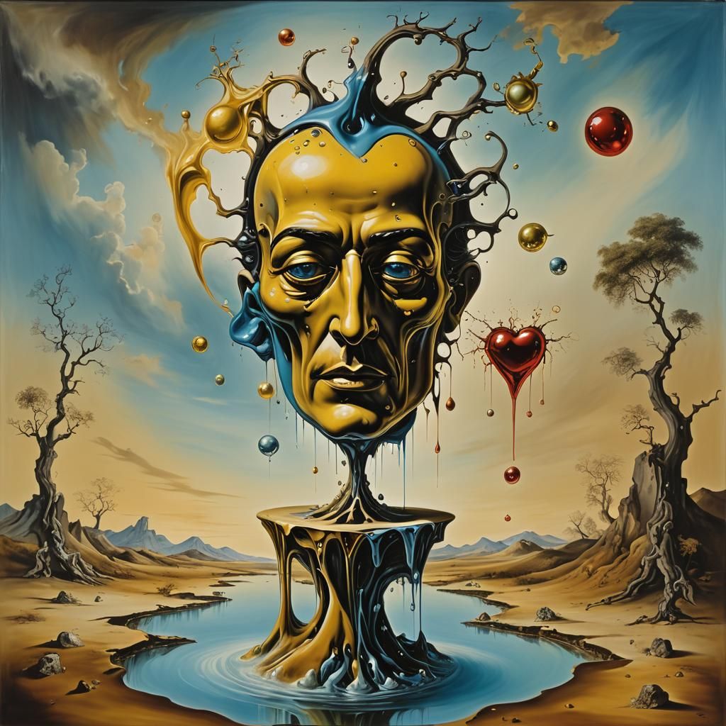 Surreal Spirit Purification: Melting Oil on Canvas