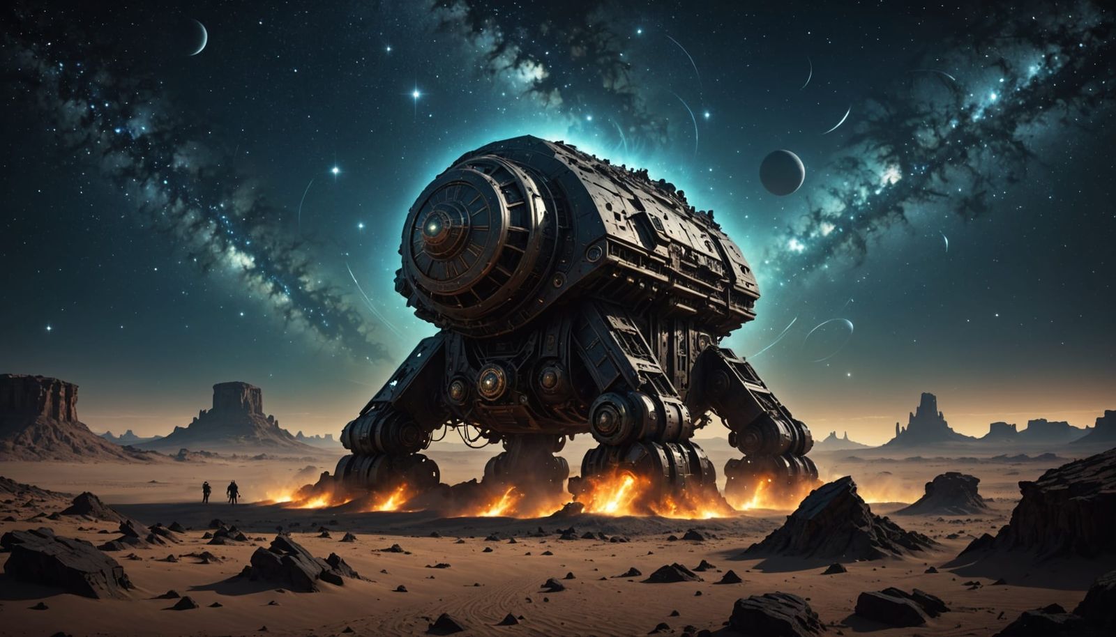 Ancient Cosmic Engine in Noir Style