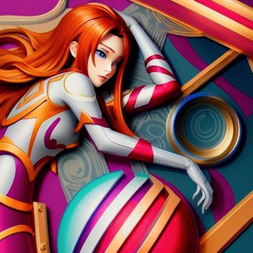 Op Art: Tessellated Geometric Abstraction in Red and Blue