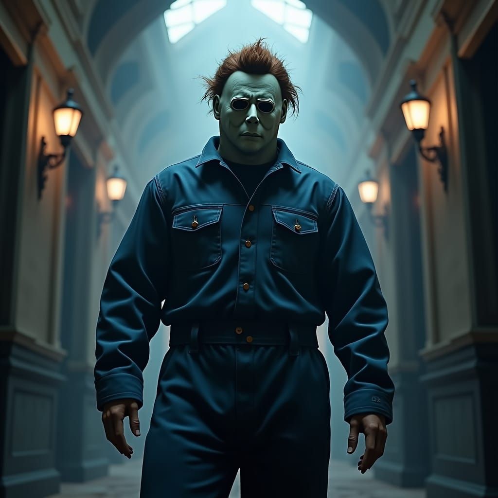 Michael Myers in Dark Blue, Tim Burton Style