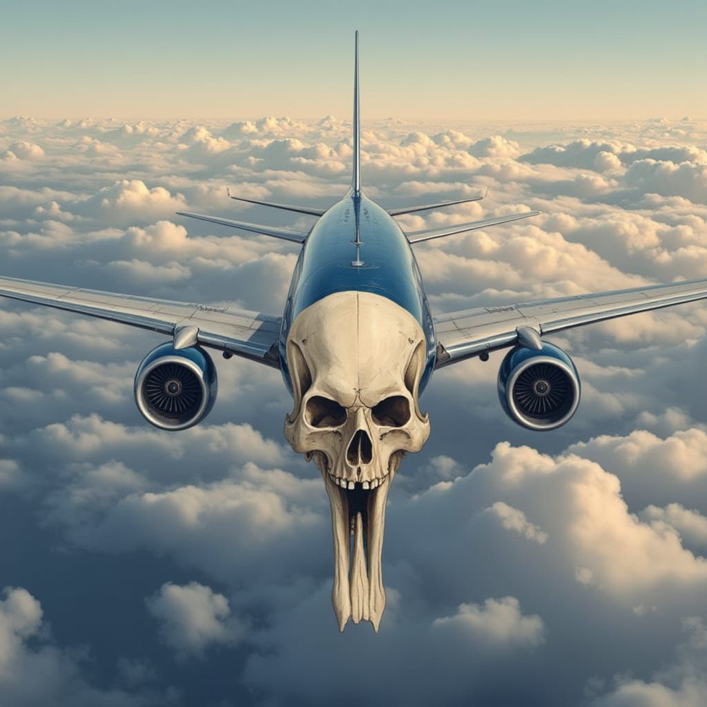 Boeing 737 Flies with Skull Nose