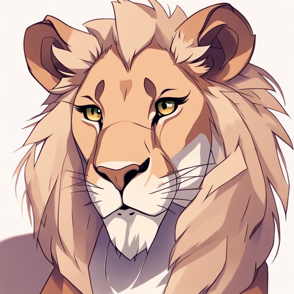 Anime Lioness Anthro in Furry Art Style