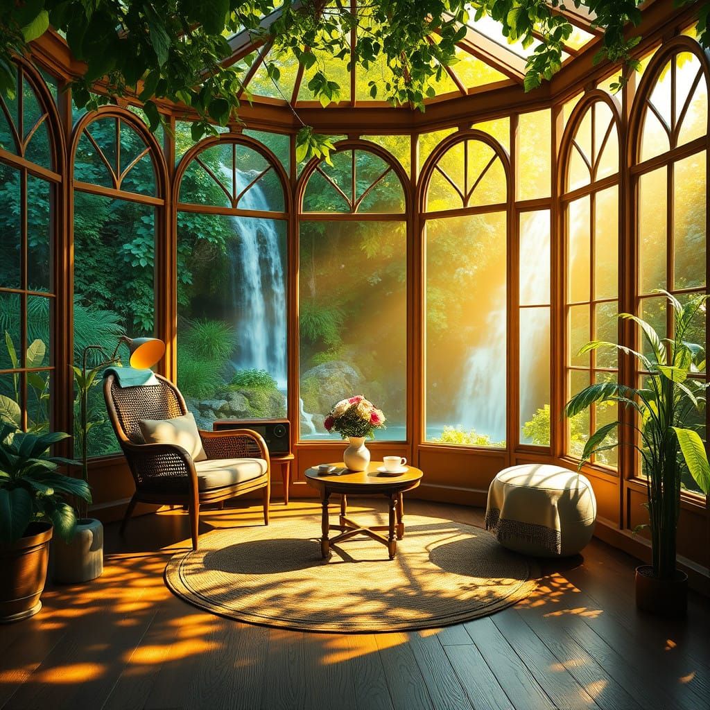 Ethereal Conservatory Oasis in Dreamy, Idyllic Style