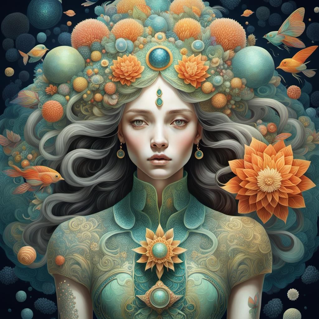 Interconnected Consciousness: A Harper's Bazaar Art Style