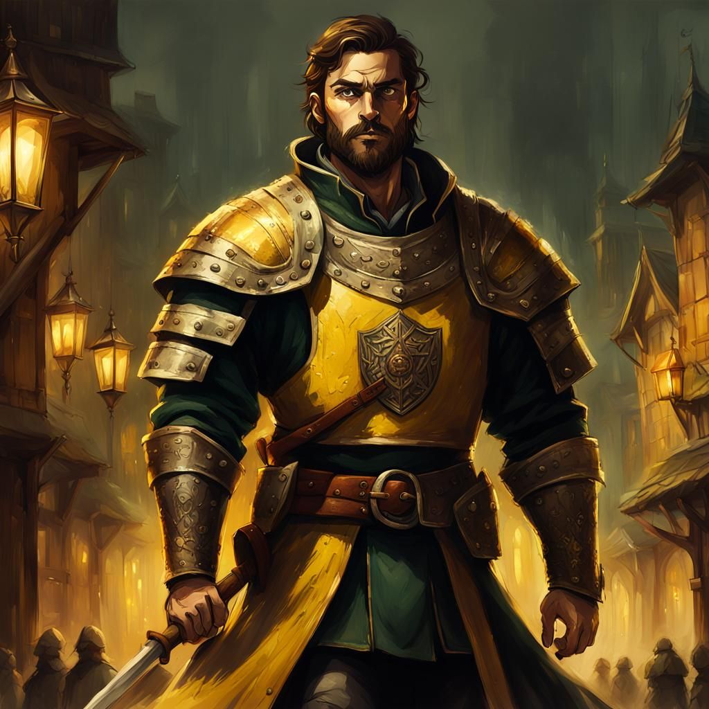 Medieval Noble Guard in Dramatic Fantasy Art
