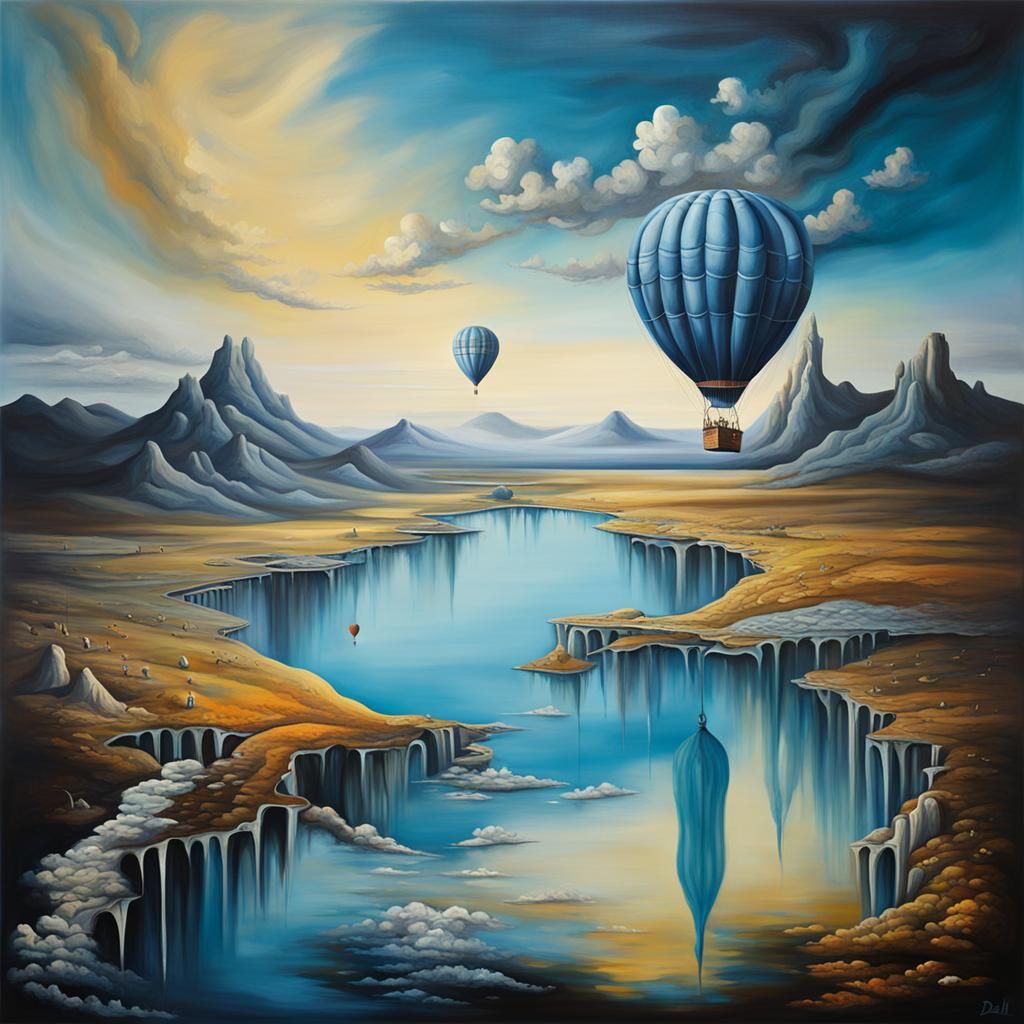 Surreal Hot Air Balloon in Dali Style