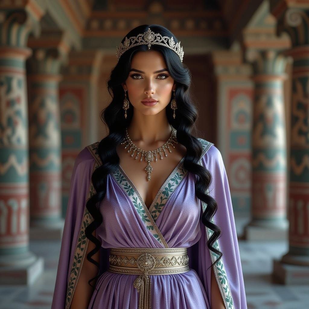 Etruscan Goddess Nurtia in Ancient Temple