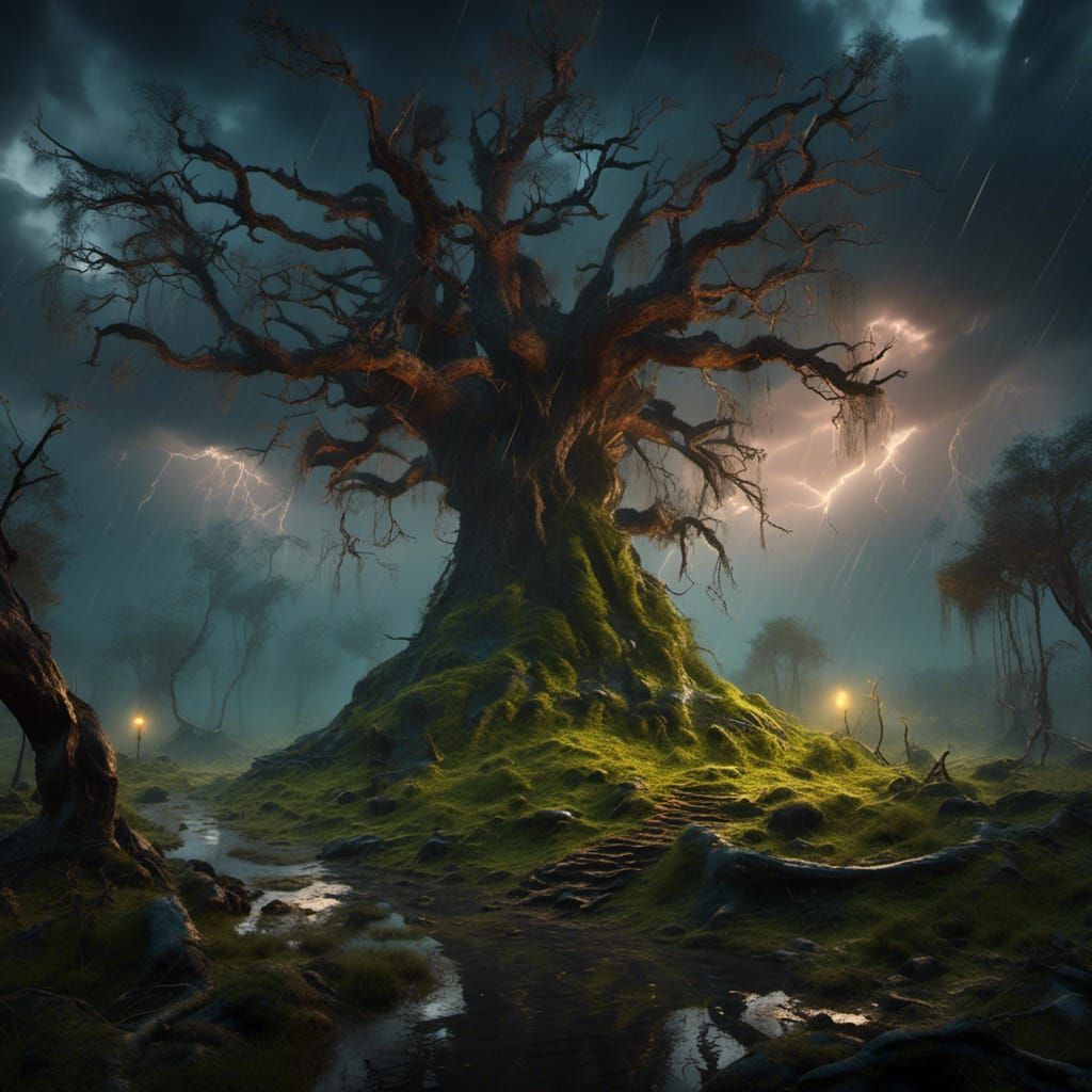 Stormy forest