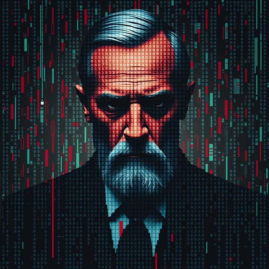 Pixel Art Portrait in Abstract Style
