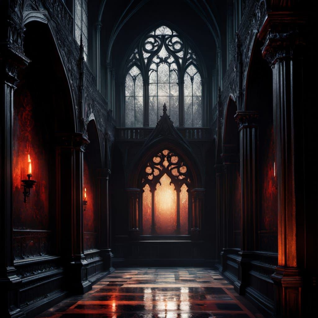 Melting Woman Face Candle in Gothic Hall