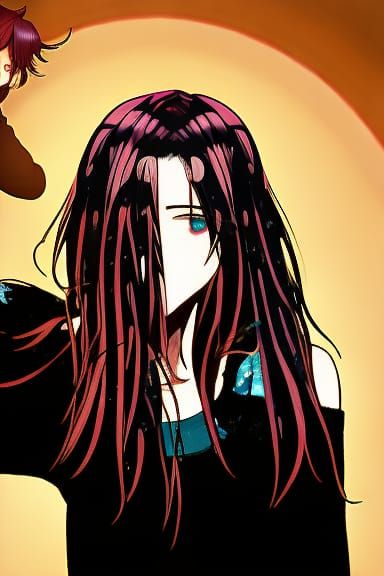 Anime Girl in Oversized Sweater in Messy Room