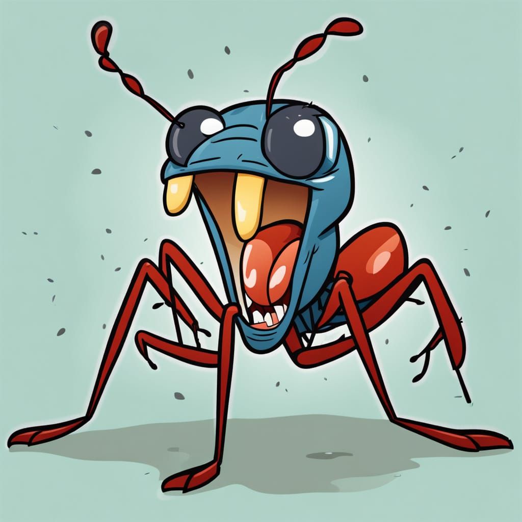 Charming Cartoon Ant Yawns