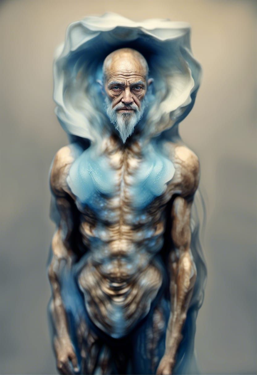 Otzi, the Iceman I a ice landscpae, all cold and snow and ic...