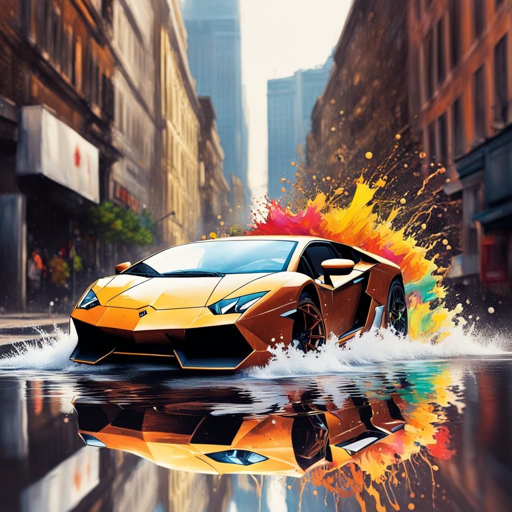 Lamborghini Splash: Graffiti Art Style