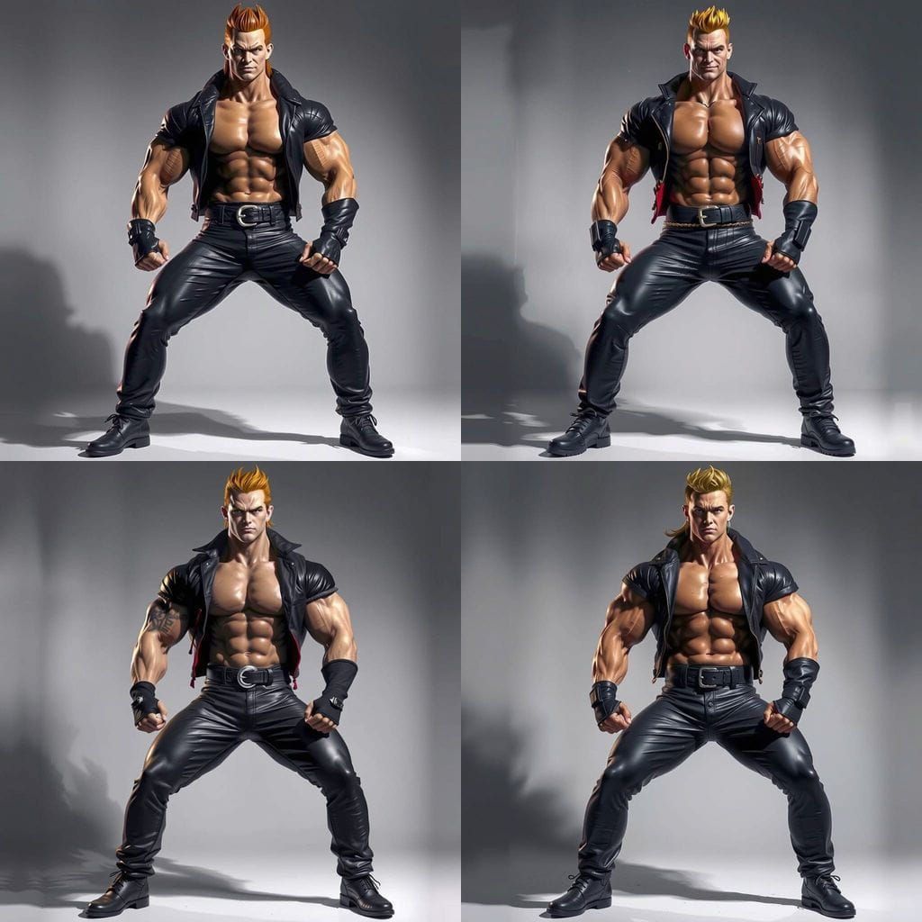 Giant Super Saiyan Bodybuilder Ash Ketchum in Bubbly Leather...