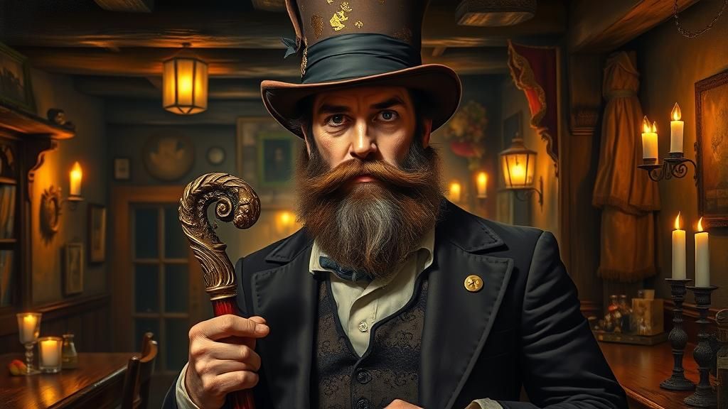 Bearded Gentleman in Tavern with Candlelight