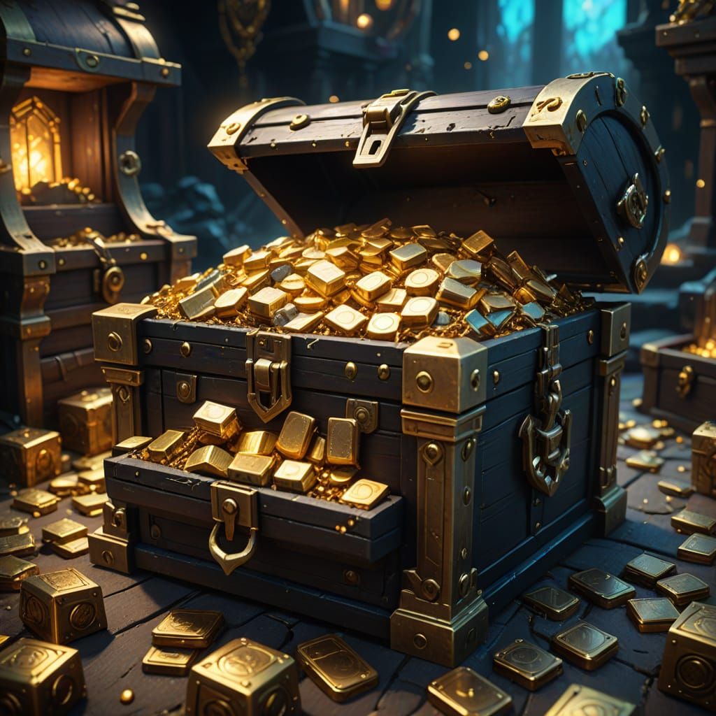 Fantasy Treasure Chest Concept Art with iPhones