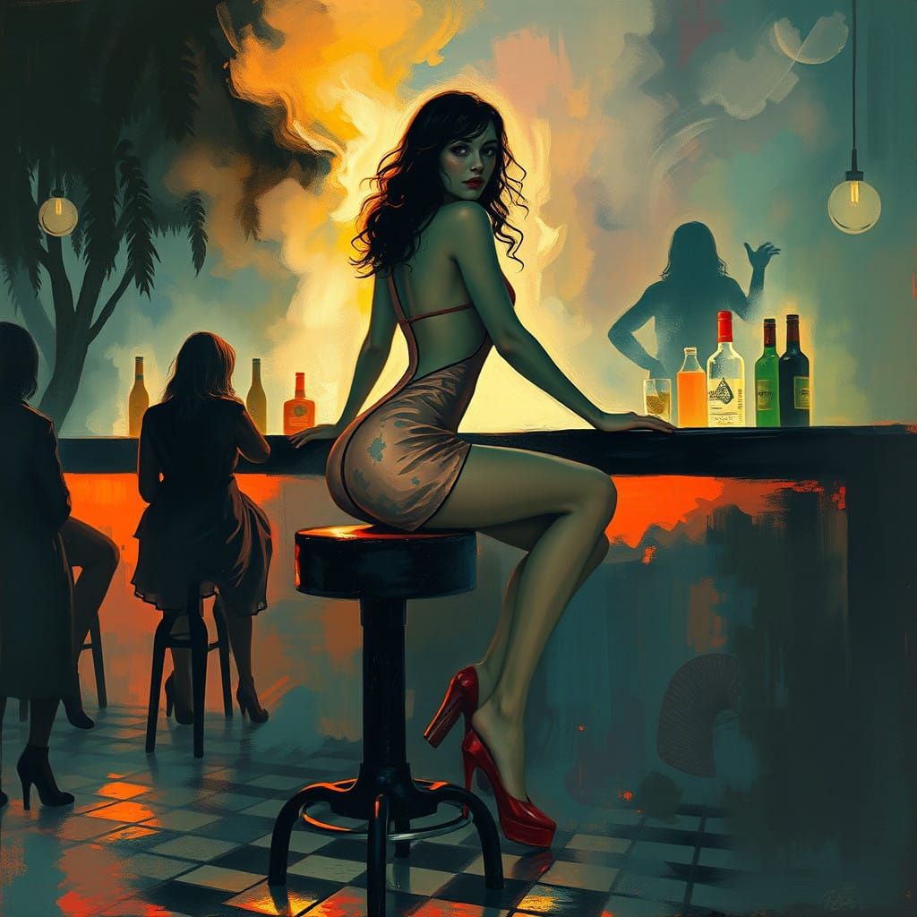 Surreal Swamp Goddess Emerges in Impasto Brushstrokes