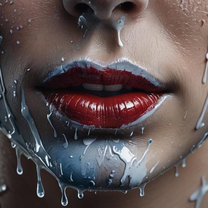 Dramatic Close-Up of Red Lips in High Definition