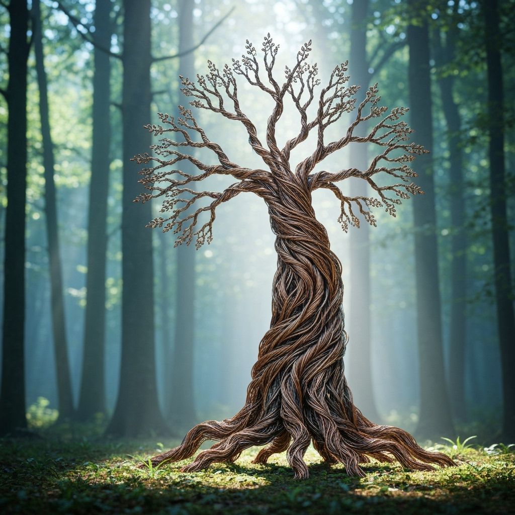 Ethereal Wire Sculpture: Whispering Forest Guardian