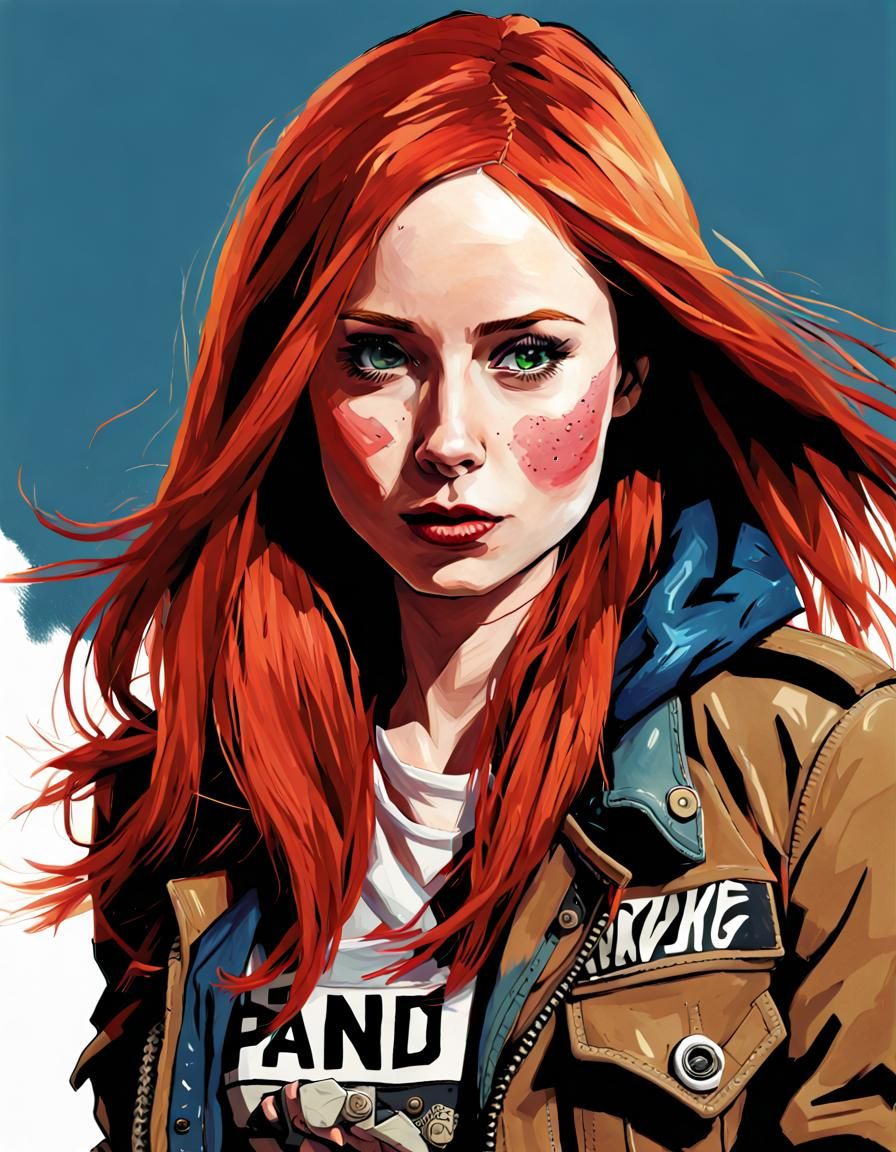 Amy Pond Portrait by Jamie Hewlett, Tank Girl Style