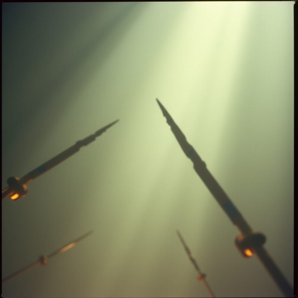 Trippy Y2K Abstract Background with Razorblades