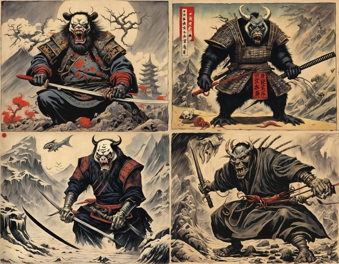 Melting Samurai in Brutal 1950s Japan Style