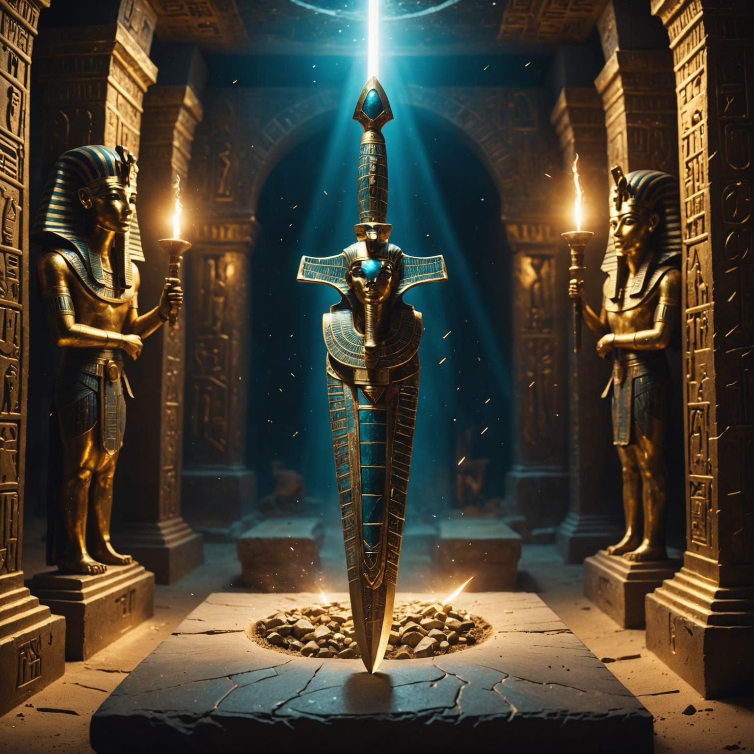 Ancient Egyptian Dagger with Cosmic Energy