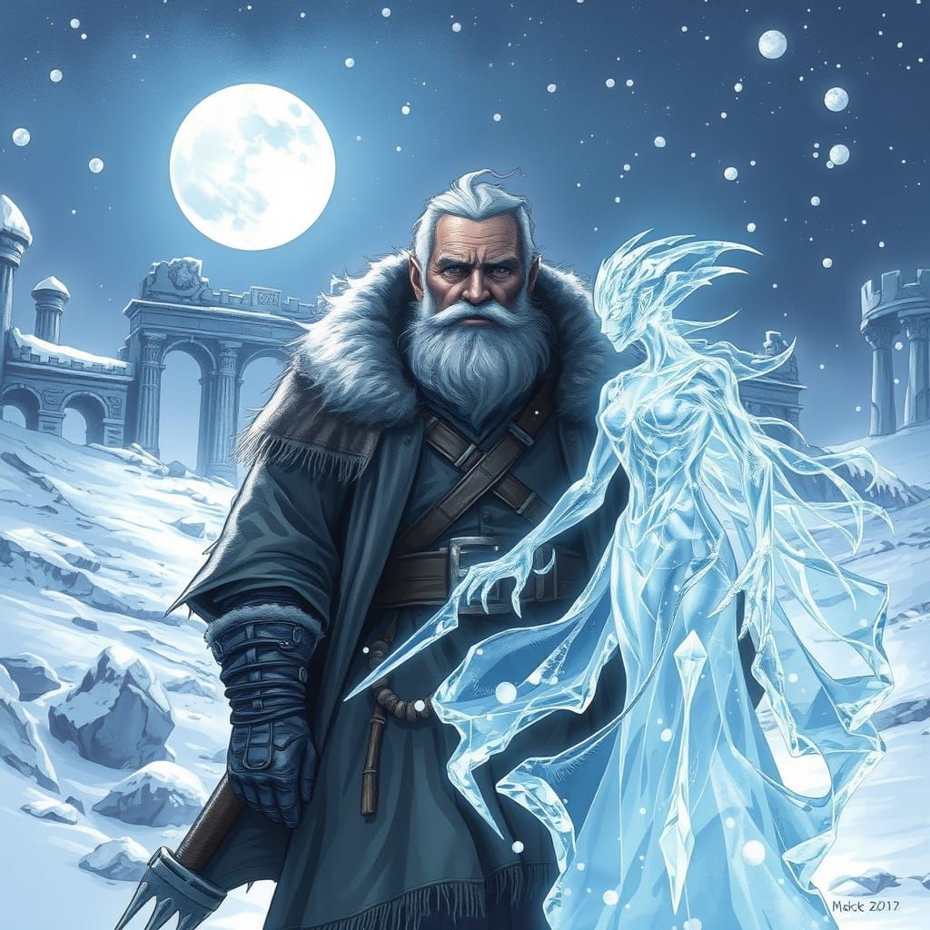 Frost Master Karl Stands Tall Amidst Ancient Ruins