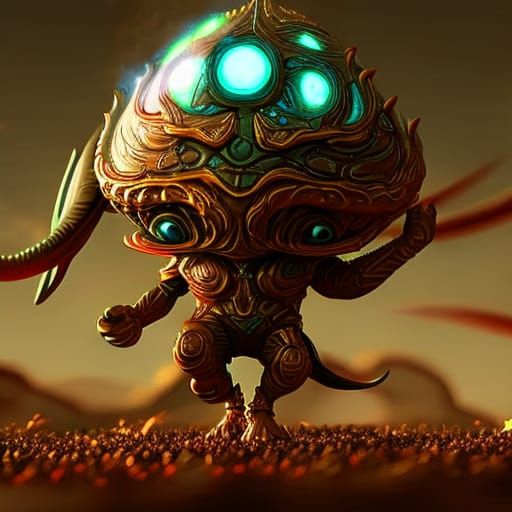 a 3D stunning photo of a intricately detailed Chibi cute ali...