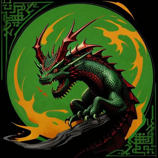 Chinese Dragon in Bold Graphic Style