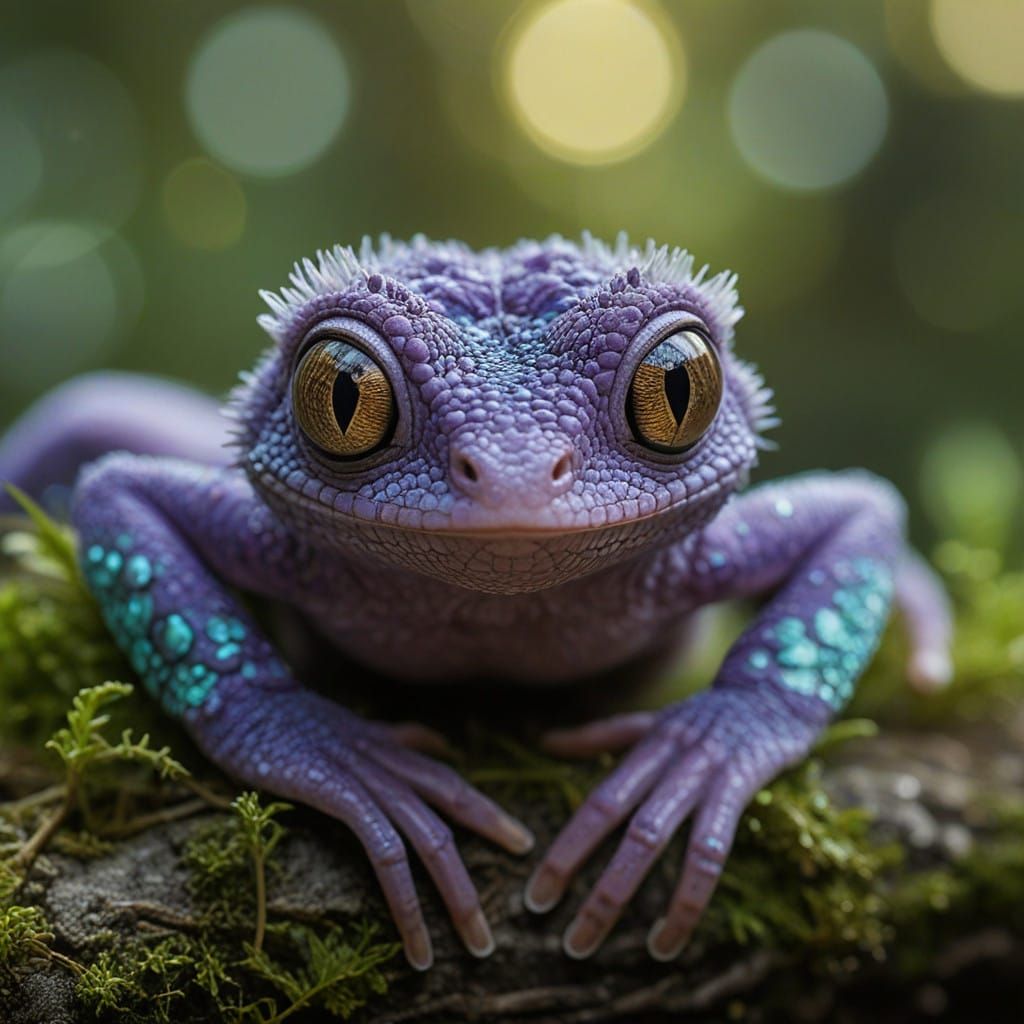 Glowing Gecko-Like Creature in Amazon Jungle