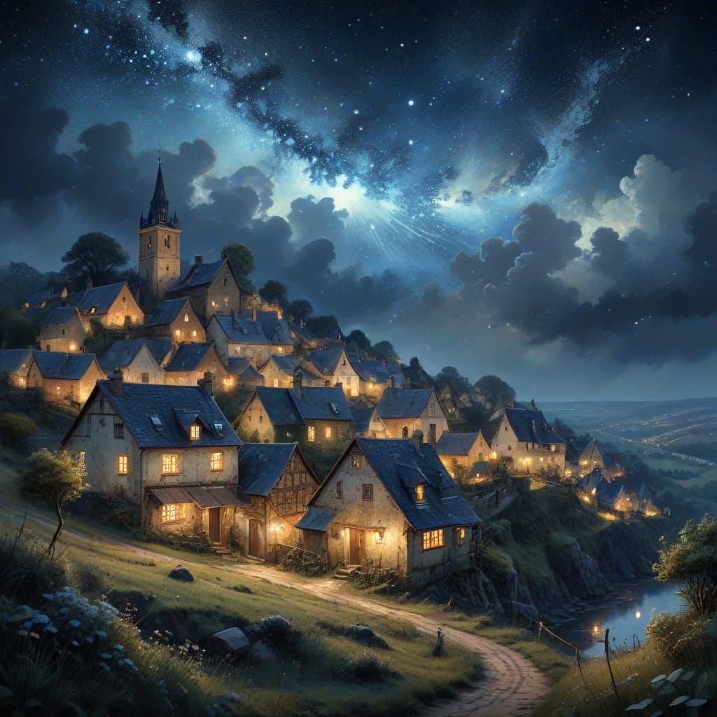 A Meticulous Countryside Village in Intricate Detail