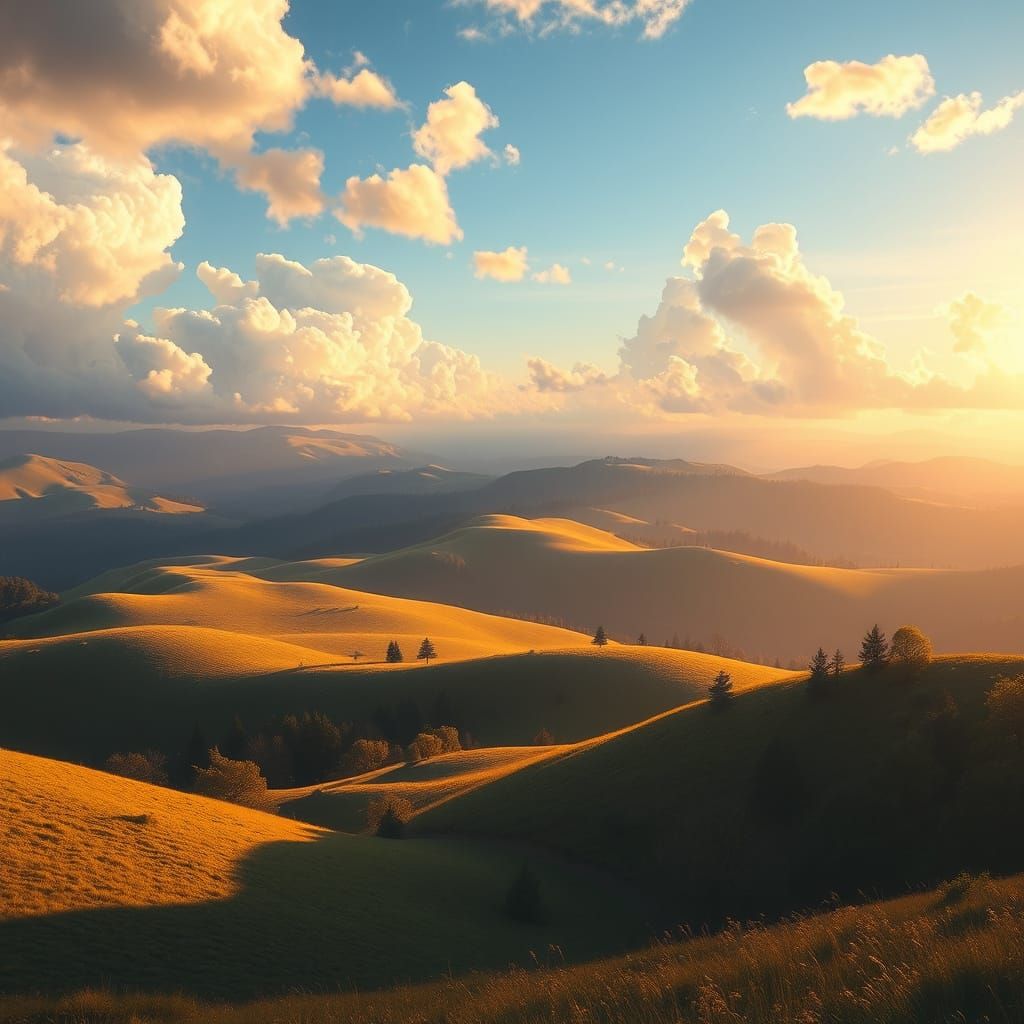 Dreamy Countryside Scene in Vibrant Colors