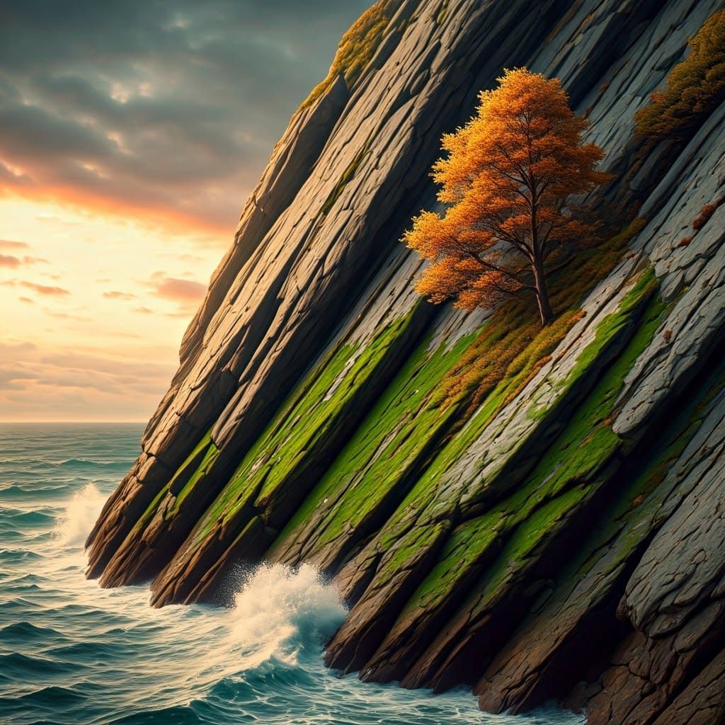 Granite Monolith with Resilient Tree