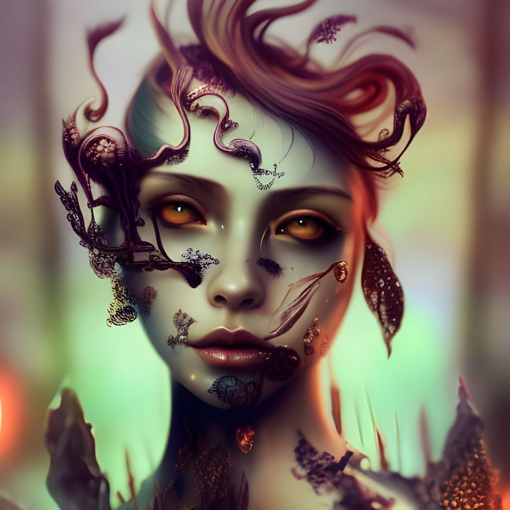 Detailed Sea Goddess in Digital Illustration Style