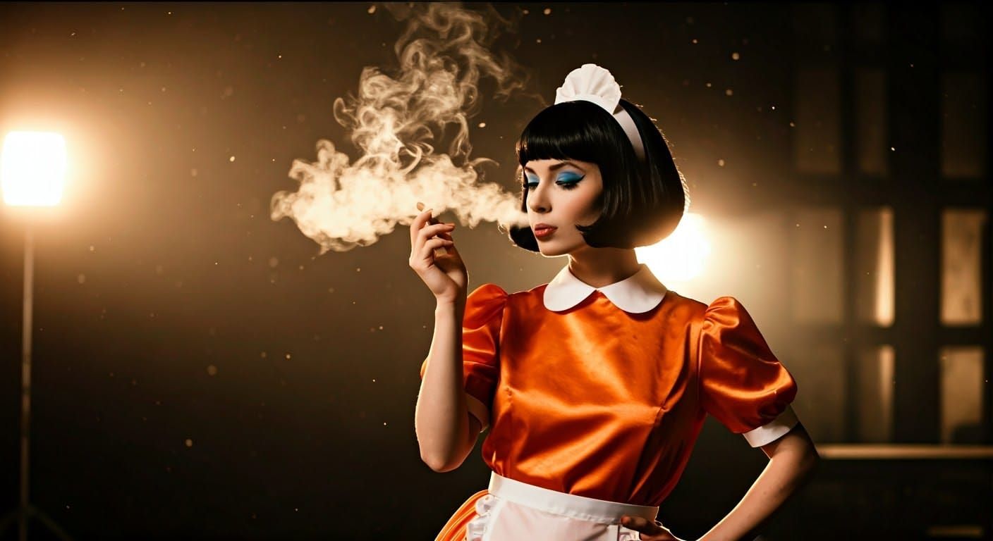 1960s Film Siren in Vintage Film Studio