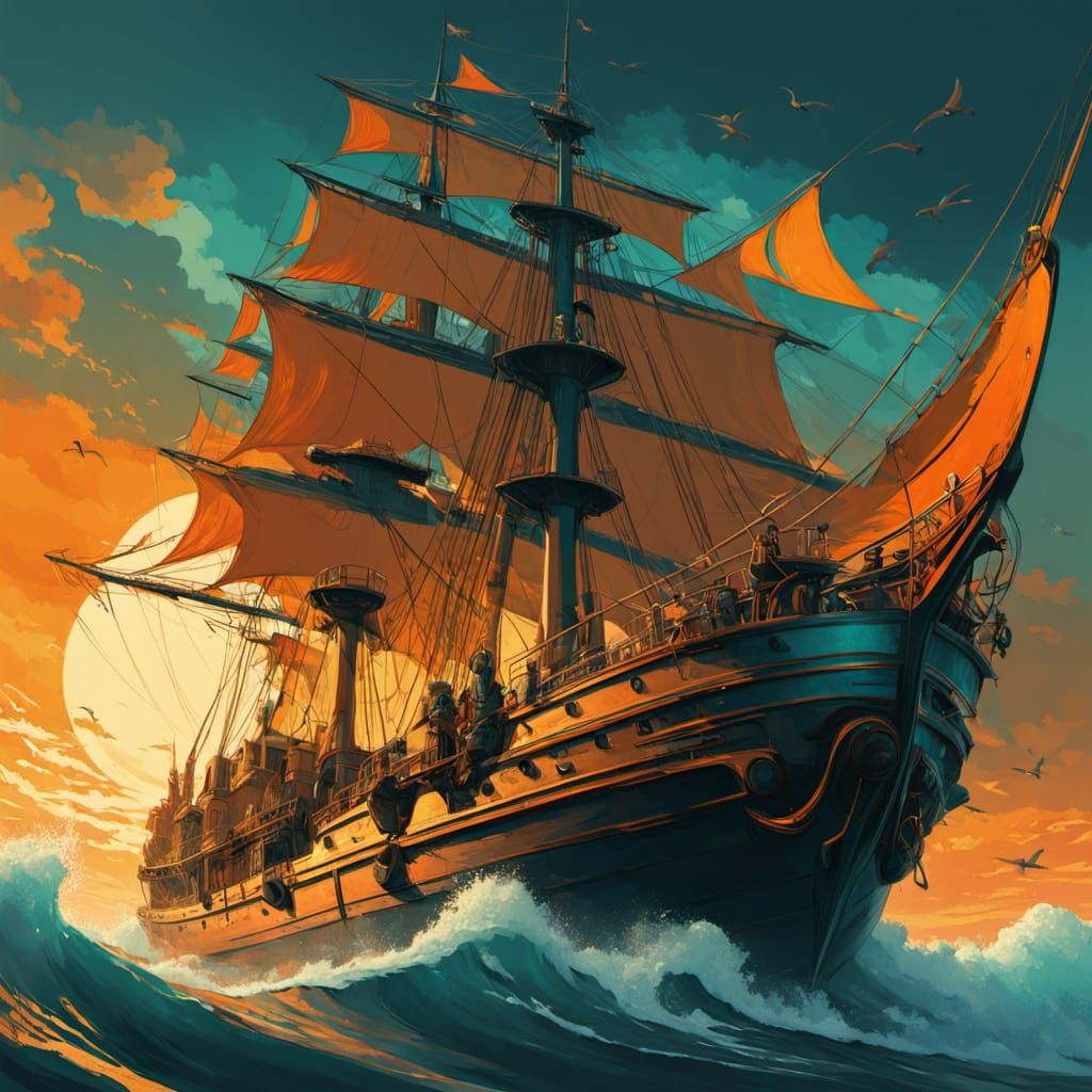 Surreal Seascape Portrait in Vibrant Oil