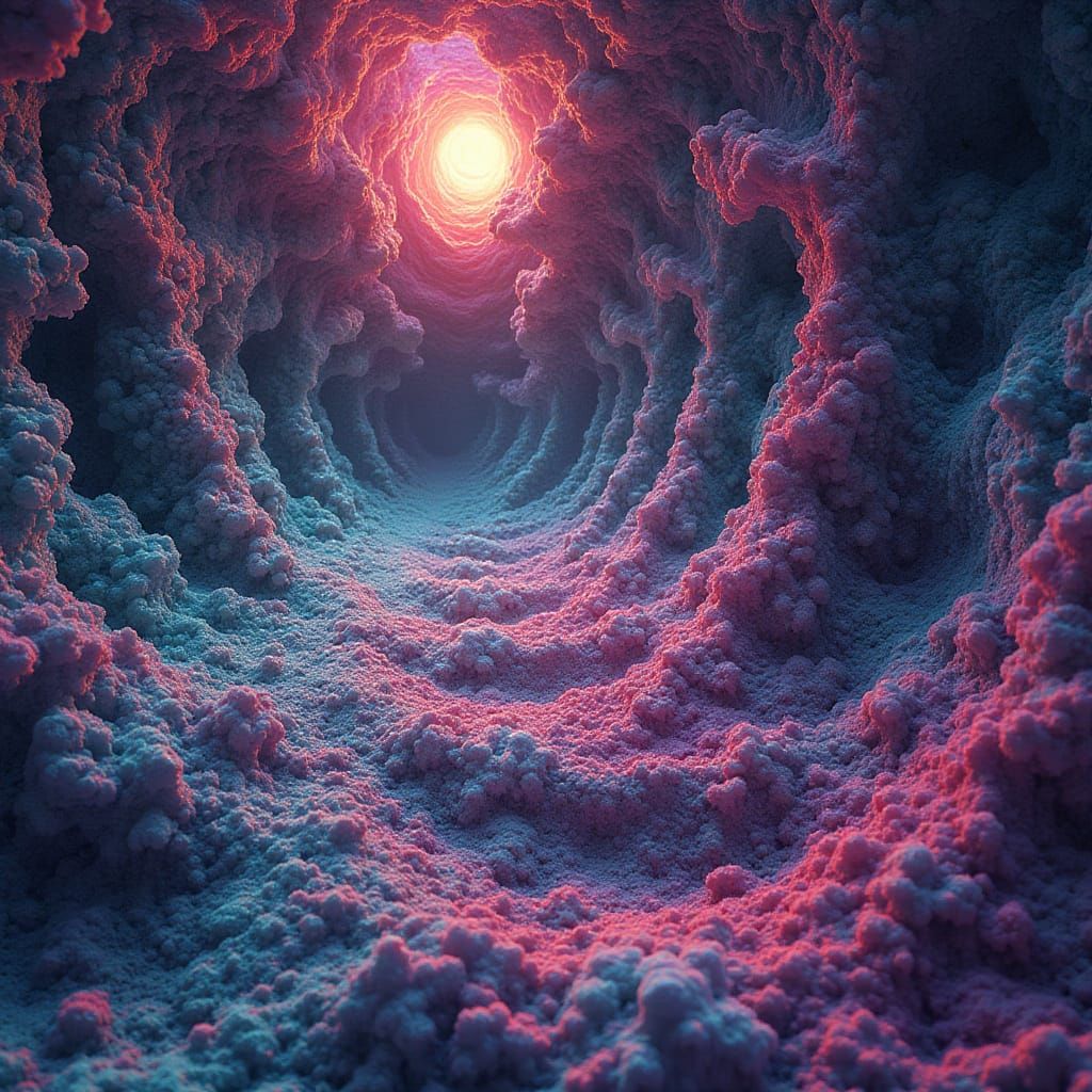 Vibrant Fractal Landscape in Digital Art Style