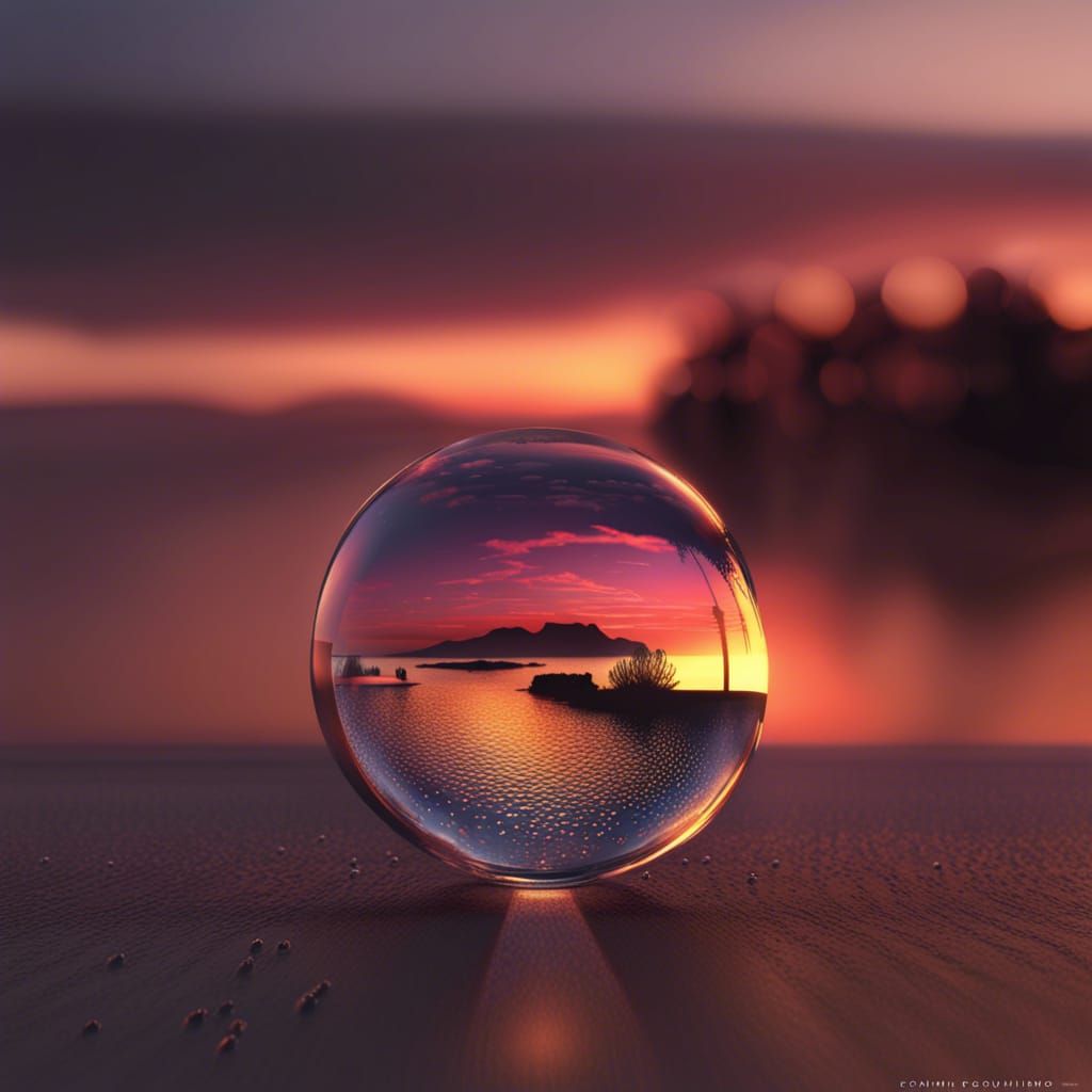 Fine Art Glass Balls at Sunset