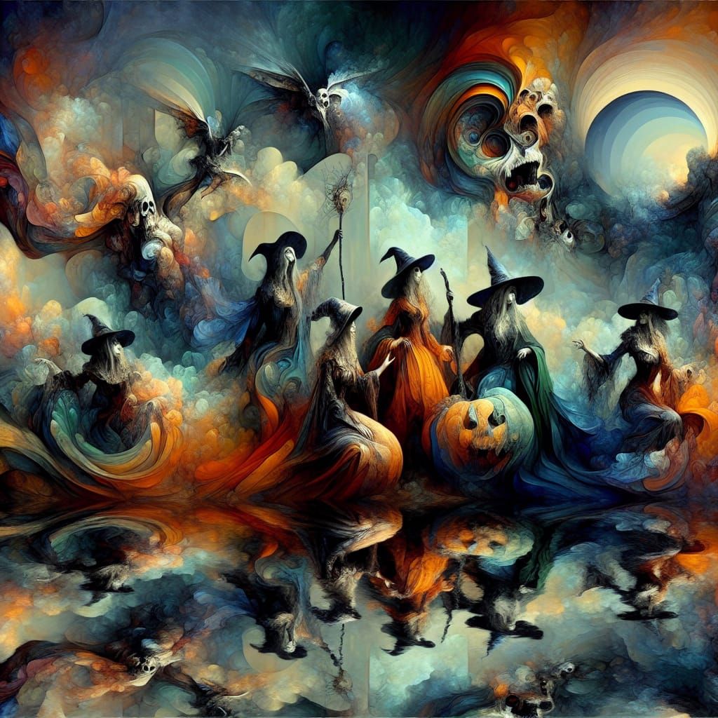 Witches in a Fantastical Realm, Inspired by Masters of Fine...