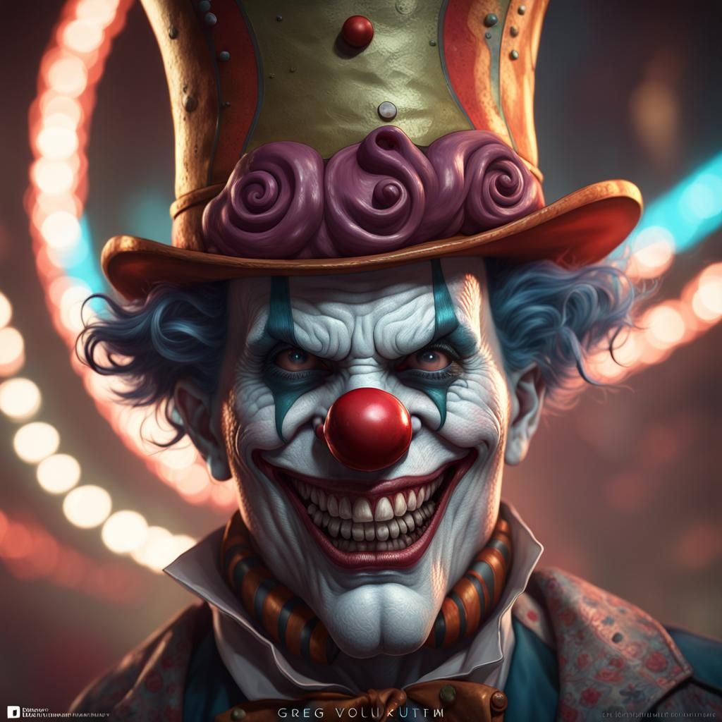 Demonic Eldritch Circus Clown Portrait