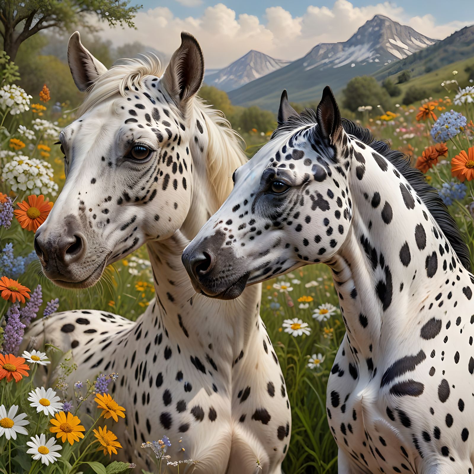 Leopard Appaloosa and Dalmatian Portrait