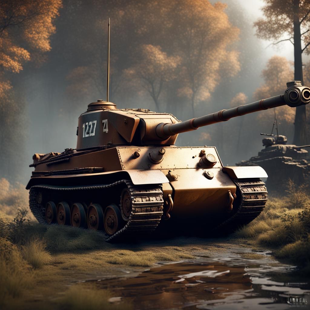 World War 2 Tiger Tank Detailed Matte Painting